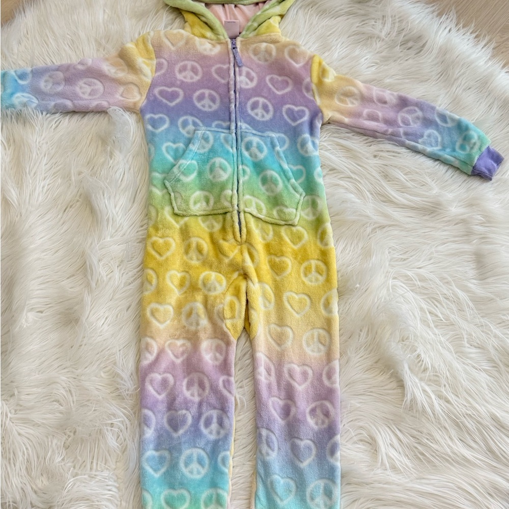 Multicolor Peace and Heart Pajama Set